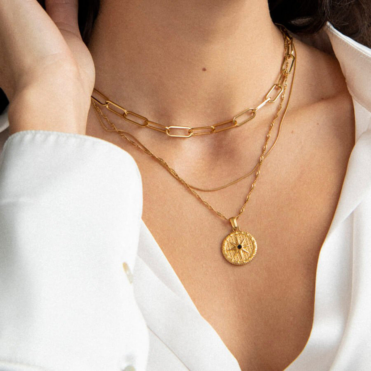 Collier "MARINA" plaqué or 18 carats