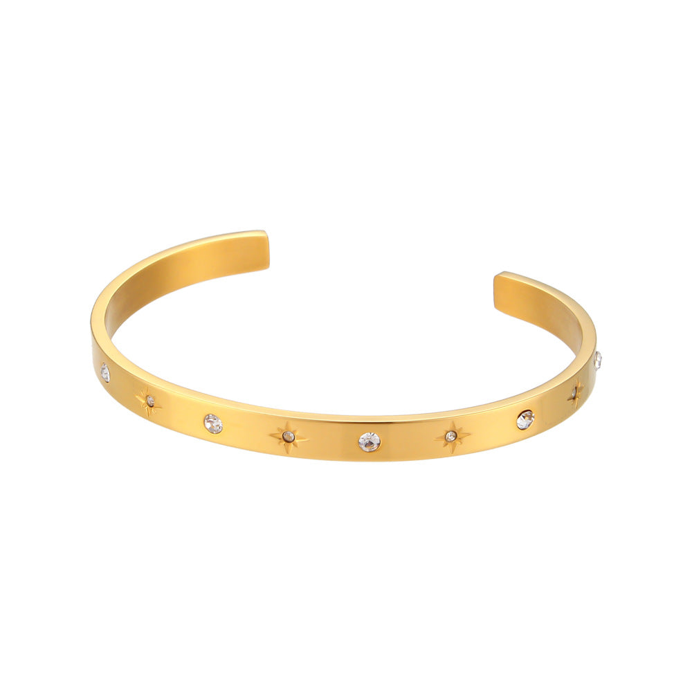 Bracelet jonc "NERINA" en plaqué or 18 carats