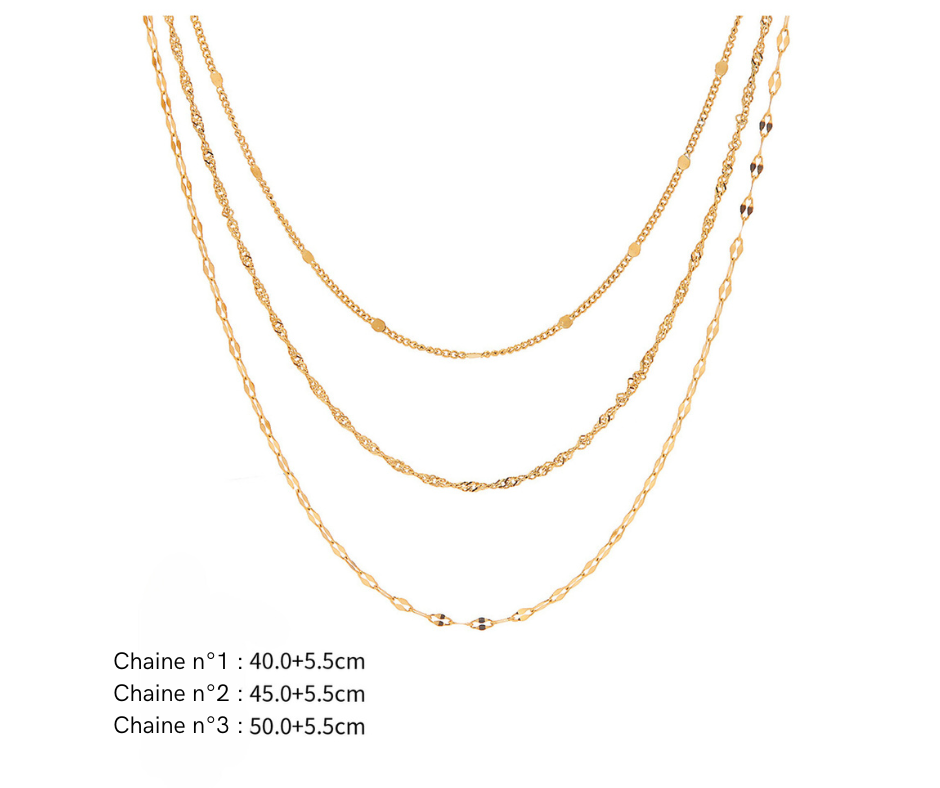 Collier "ALINA" plaqué or 18 carats