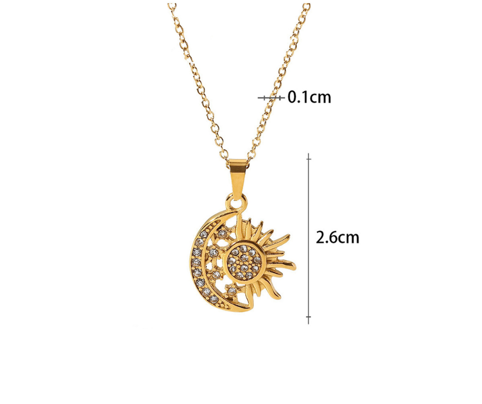 Collier "STELLA" plaqué or 18 carats et zircons naturels