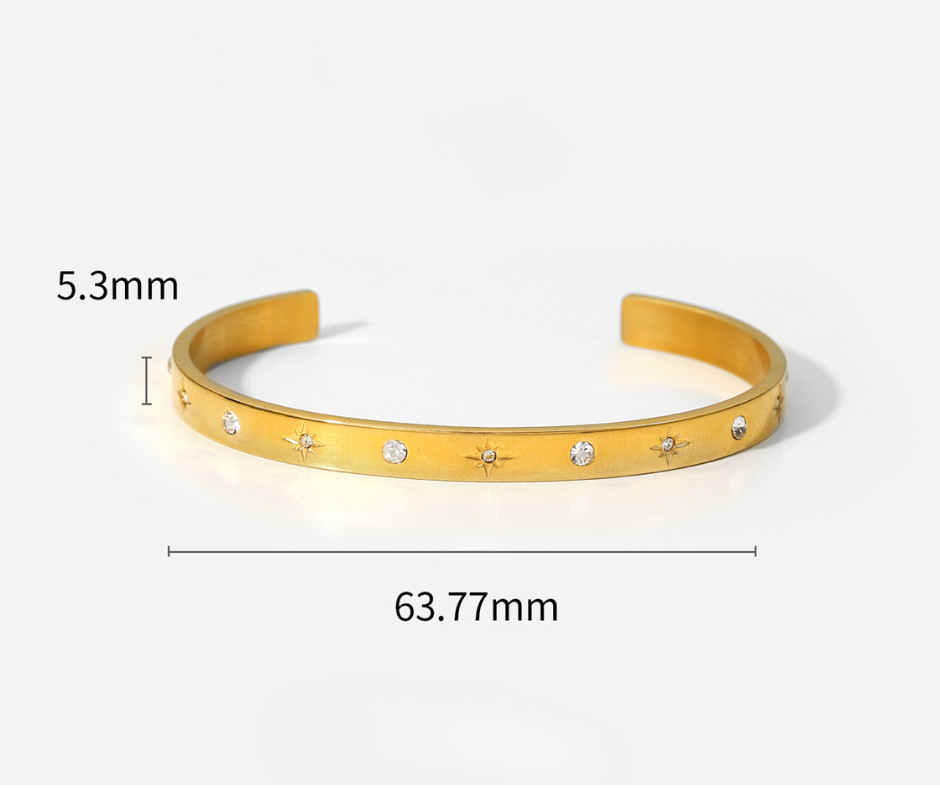 Bracelet jonc "NERINA" en plaqué or 18 carats