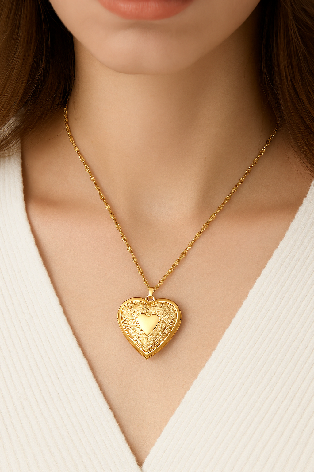 COLLIER &quot;LORA&quot; PLAQUE OR 18 CARATS