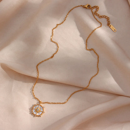 Collier &quot;CELESTINA&quot; plaqué or 18 carats avec zircons naturels