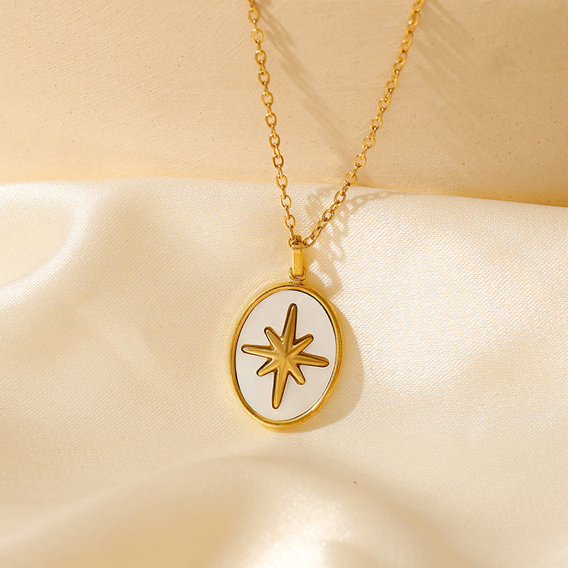 COLLIER &quot;AURELIA&quot; PLAQUE OR 18 CARATS ET NACRE NATURELLE