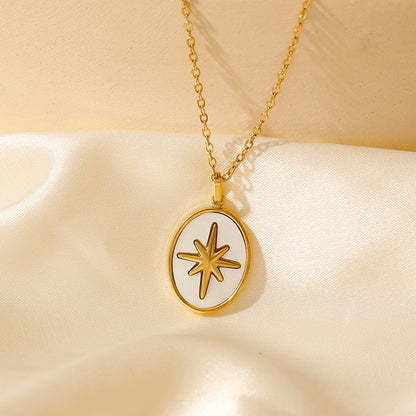 COLLIER &quot;AURELIA&quot; PLAQUE OR 18 CARATS ET NACRE NATURELLE