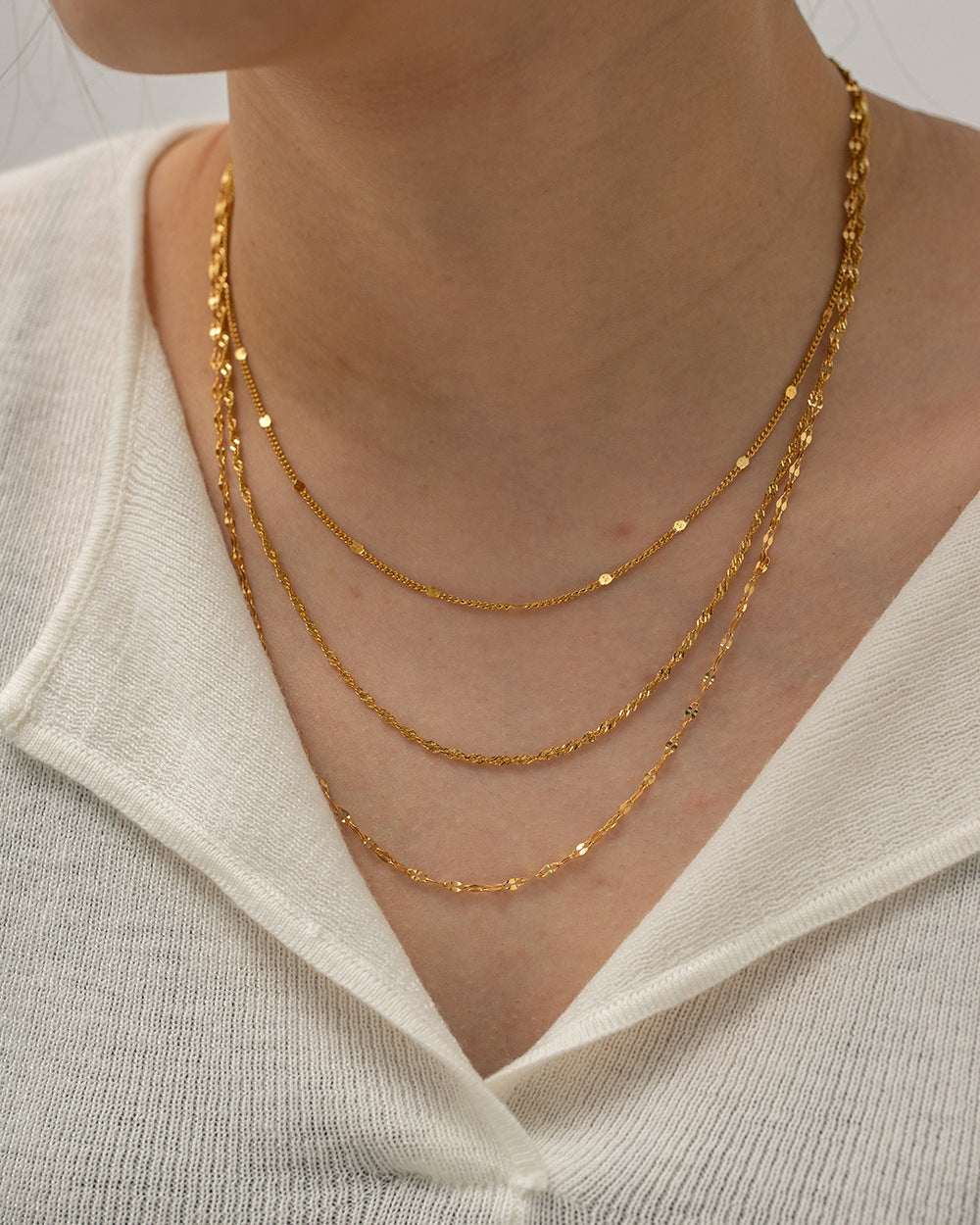Collier &quot;eleganza&quot; plaqué or 18 carats
