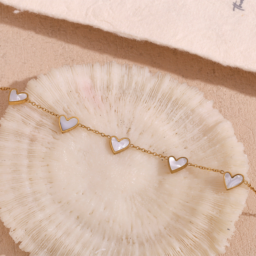 BRACELET &quot;GIULIA&quot; PLAQUE OR 18 CARATS ET NACRES NATURELLES