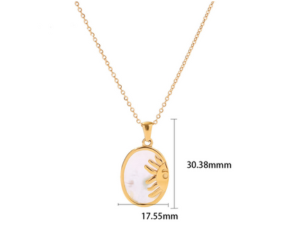 Collier &quot;MADREPERLA&quot; plaqué or 18 carats et nacre naturelle